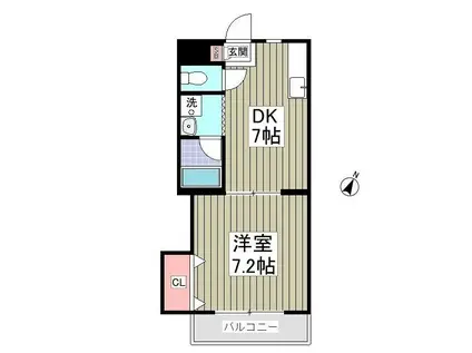 第2成城島田マンション(1K/3階)の間取り写真