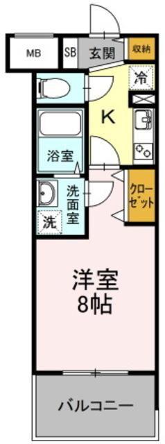 D-ROOM早稲田(1K/5階)の間取り写真