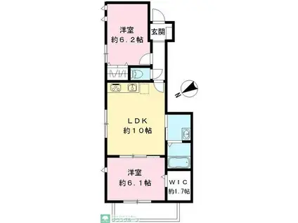 コンフォート世田谷(2LDK/2階)の間取り写真