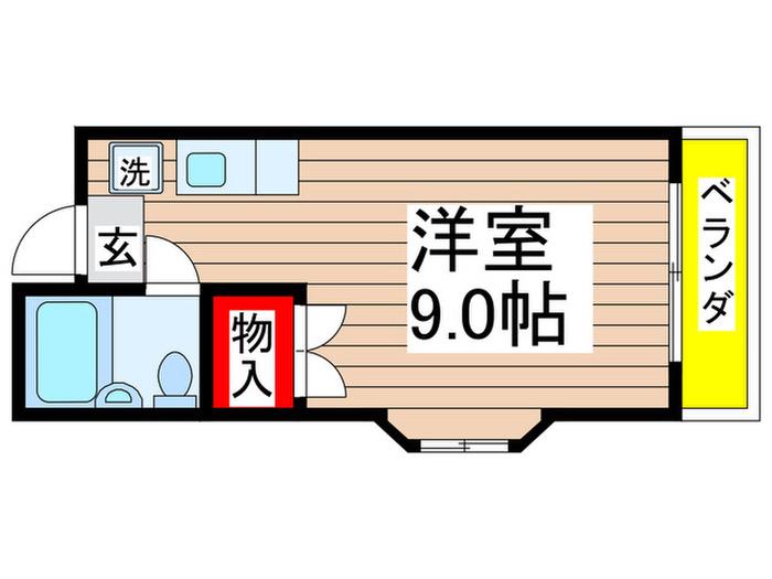 グロリアマンション(ワンルーム/5階)の間取り写真