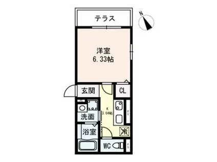 LIVING岡崎駅前(1K/3階)の間取り写真