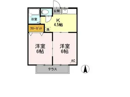 MEITENLYNX ダ(2K/1階)の間取り写真