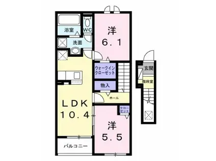 ファインブルク・K III(2LDK/2階)の間取り写真