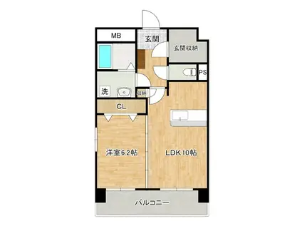 LEON篠崎(1LDK/3階)の間取り写真