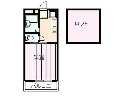 ハイエスト新南部(1K/2階)の間取り写真