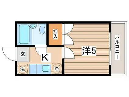 ポ-トカタヤマ(1K/3階)の間取り写真