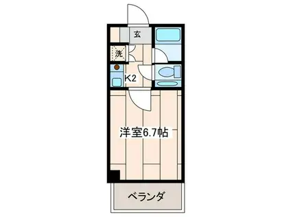 ウエストウィンハイム(1K/7階)の間取り写真