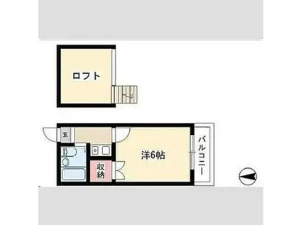 リエート打中(1K/2階)の間取り写真