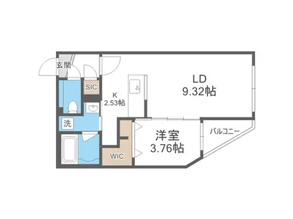 グラン・フェリア(1LDK/5階)の間取り写真