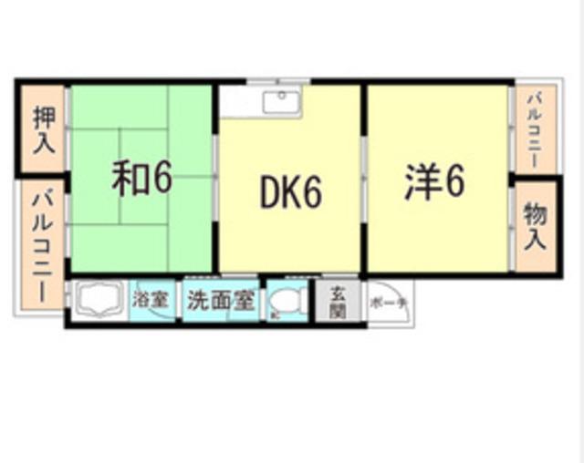 マンション加島(2DK/2階)の間取り写真
