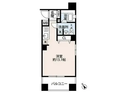 パレステュディオドルチェ本駒込(ワンルーム/3階)の間取り写真