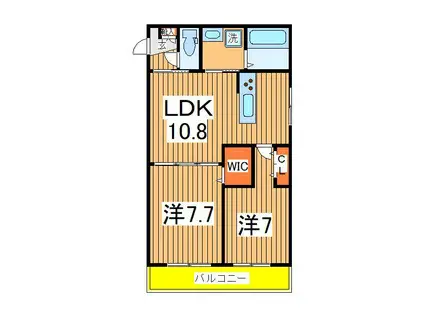 メゾンブランシュ北柏(2LDK/3階)の間取り写真