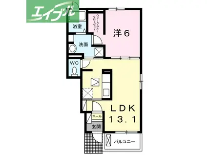 ミキハウスIIIB(1LDK/1階)の間取り写真