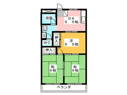 富士ハイツ(3DK/3階)の間取り写真