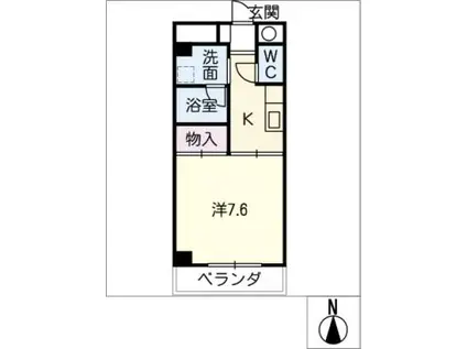 グロワールスギ(1K/3階)の間取り写真