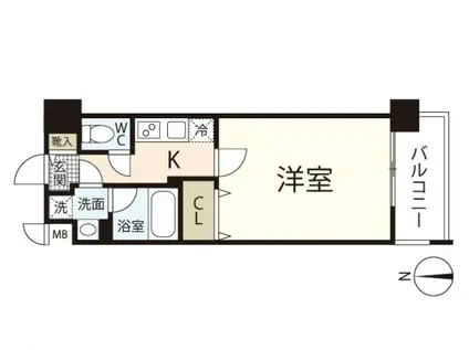 レジデンスカープ南中央町(1K/6階)の間取り写真