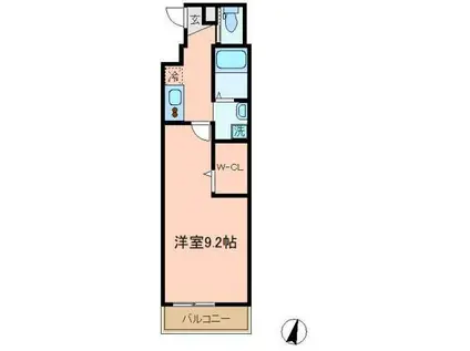 ベスト川口(1K/3階)の間取り写真