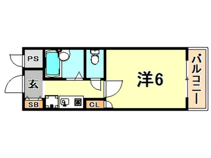 シャルマンフジ御影参番館(1K/2階)の間取り写真