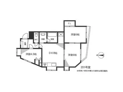 プエンテリバロ玉川(3DK/2階)の間取り写真