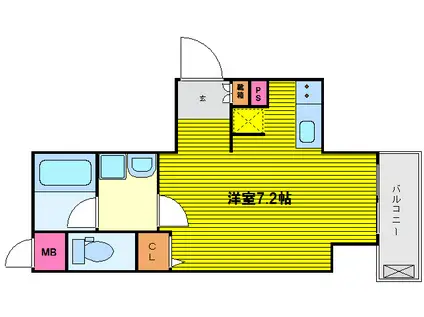 レジュールアッシュ大坂城ウエスト(ワンルーム/4階)の間取り写真