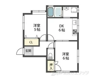 田窪マンション(2DK/1階)の間取り写真