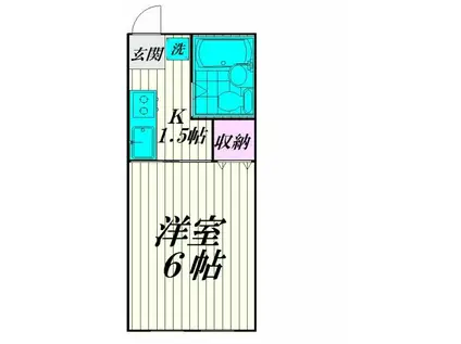 ローレルハイム(1K/1階)の間取り写真