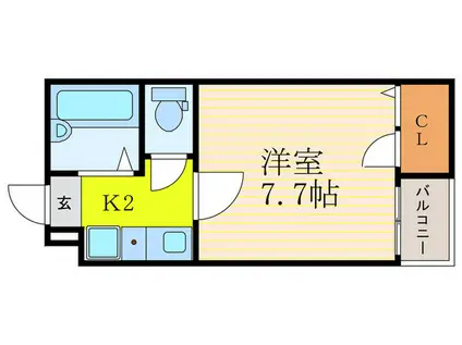 ディアリオ大宮(1K/1階)の間取り写真