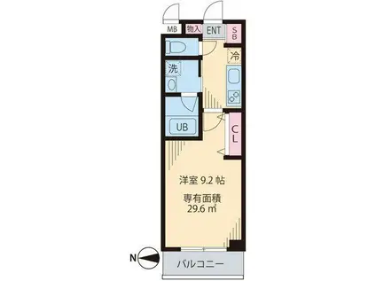 ウェスティング中野坂上(1K/3階)の間取り写真