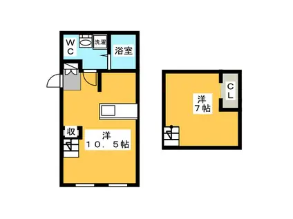 プリマ高麗川 壱番館(ワンルーム/1階)の間取り写真