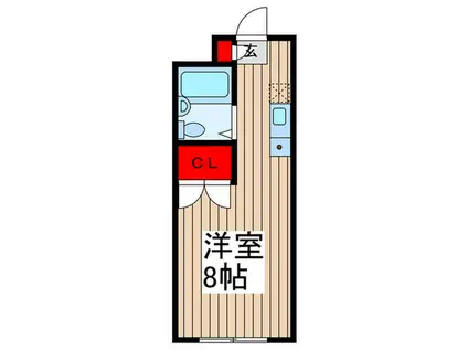 ハイツ若草(ワンルーム/2階)の間取り写真