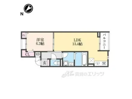 クオーレ Ⅲ(1LDK/2階)の間取り写真