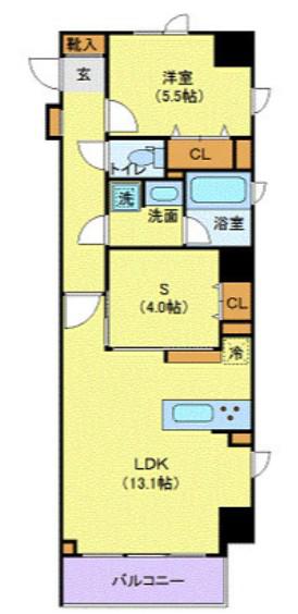 レーヴ半蔵門(1SLDK/3階)の間取り写真