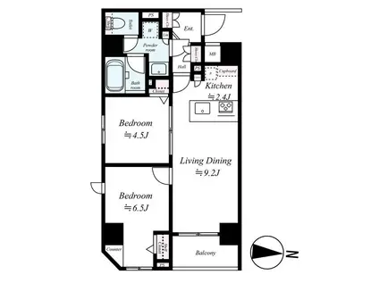 アイル両国弐番館(2LDK/4階)の間取り写真