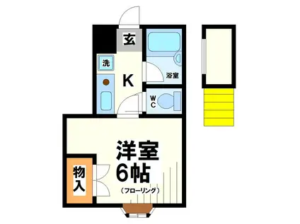 ストロベリーハイム(1K/2階)の間取り写真