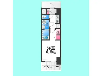 S-RESIDENCE堺BLAZE(1K/9階)の間取り写真