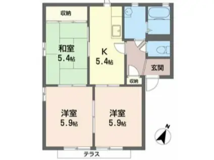 セントラルハイツ(3DK/2階)の間取り写真