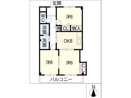コーポこめまん(3DK/2階)の間取り写真