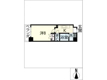 アールズヒルズ社台(1K/2階)の間取り写真