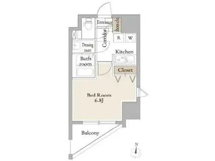 LIVECASA平塚(1K/10階)の間取り写真