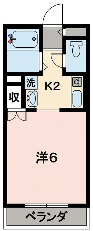 ツインビラ蒔田(1K/1階)の間取り写真