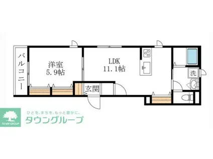 へーベルメゾン渡田向町(1LDK/3階)の間取り写真