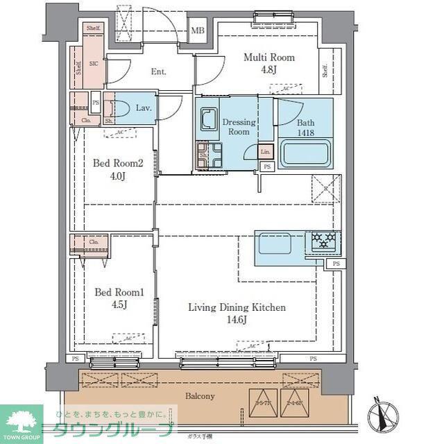 LUXENAPAWS藤沢(2SLDK/2階)の間取り写真