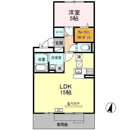ハーベシアス A/B(1LDK/1階)の間取り写真