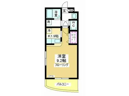 プレジールアルファコートII(1K/3階)の間取り写真