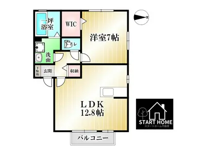 グランシャリオE(1LDK/2階)の間取り写真