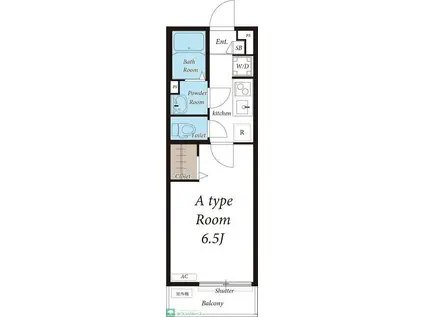 リブリ・テラ(1K/2階)の間取り写真