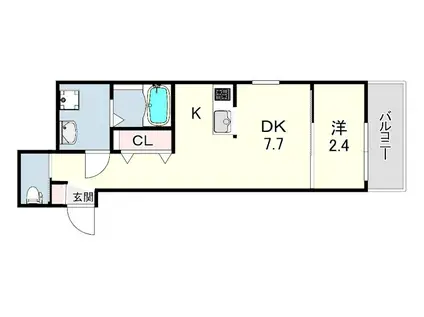 GAZELLE NOAH尼崎尾浜1(1DK/2階)の間取り写真