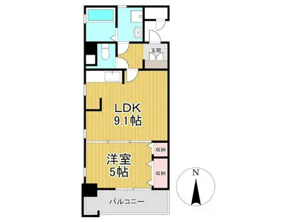 イーズガーデン中央(1LDK/2階)の間取り写真