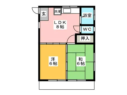 グリーンハイツ山田(2LDK/1階)の間取り写真