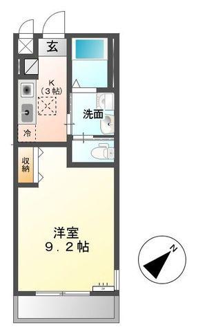 相賀テラス(1K/1階)の間取り写真